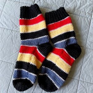 Hand Knit Navajo Inspired Wool Socks 5 Sacred Colors Women’s Size 7-9